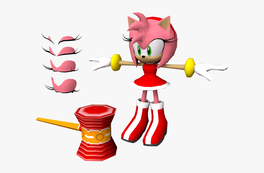 Pc Clipart Computer Resource Sonic Heroes - Sonic Heroes Pc Amy Model, Transparent Clipart