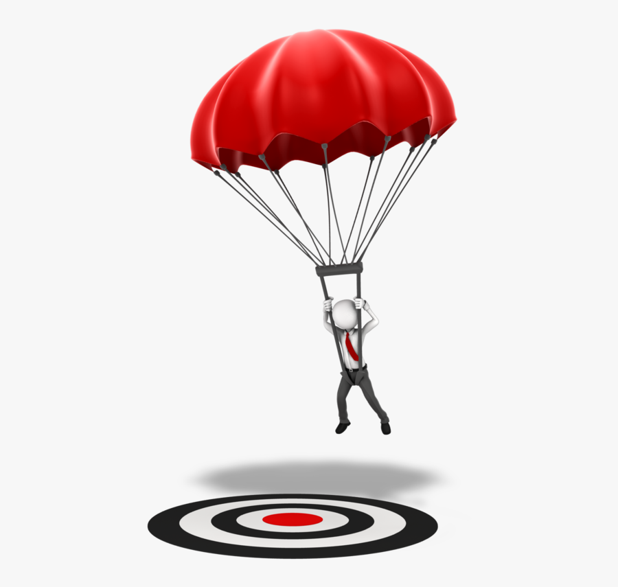 Know Your Target, Adjust Course To Reach It - Landing Parachute On Target, Transparent Clipart