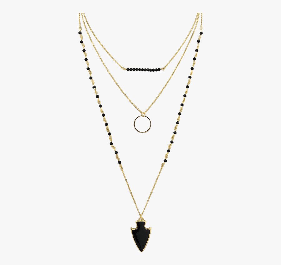 Neck Chain With Black Beads - Gold Mangalsutras, Transparent Clipart