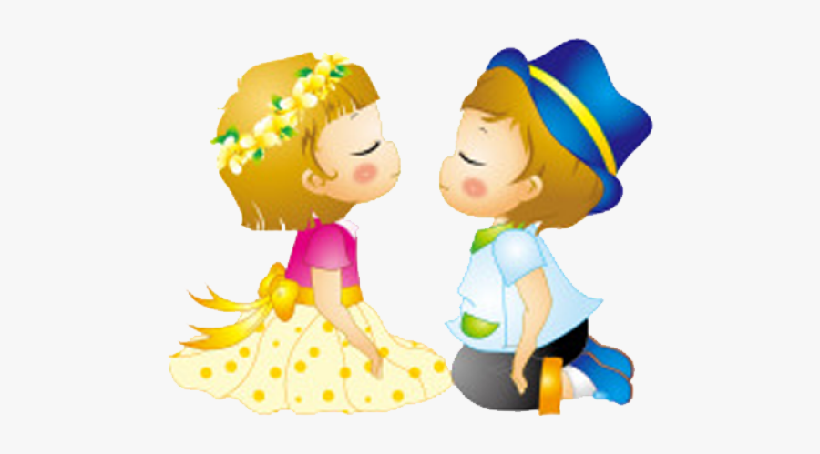 Cartoon Boy And Girl Kissing - Boy Girl Kissing Cartoon, Transparent Clipart