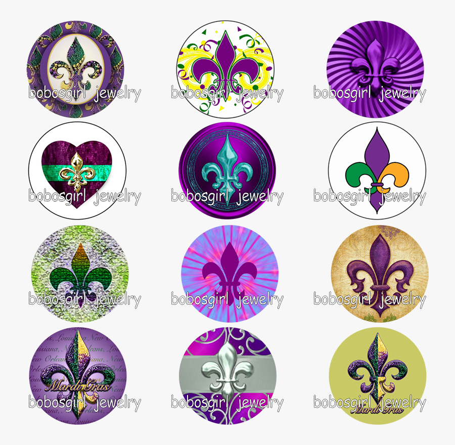 Mardi Gras Beads Clipart Neclace - Button, Transparent Clipart