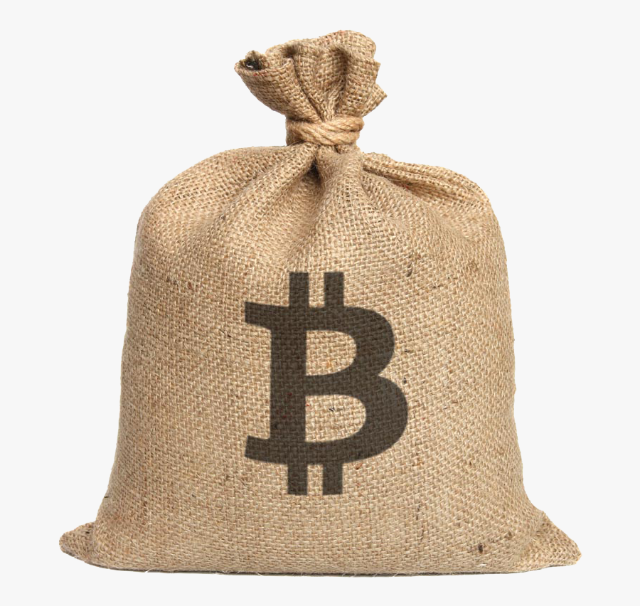 Fabric Bitcoin Sack Gunny Bag Paper Bit Clipart - Bag Of Bitcoin, Transparent Clipart