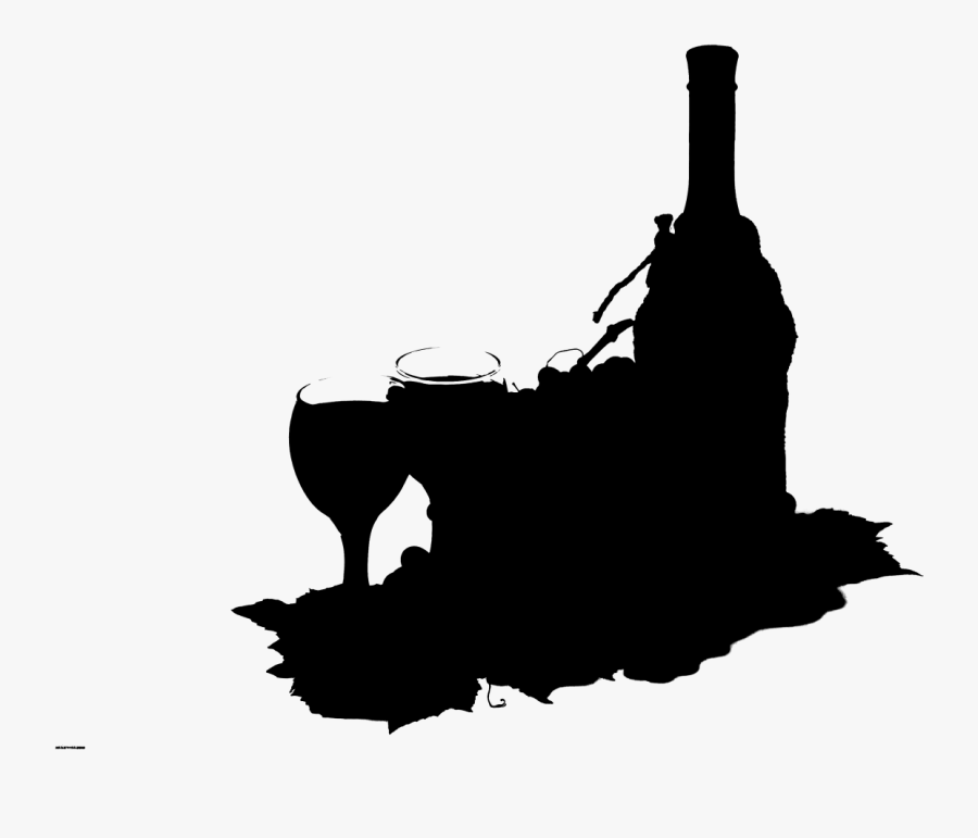 Wine Clip Art Silhouette Bottle Black M - Siluetas Vinos Png, Transparent Clipart