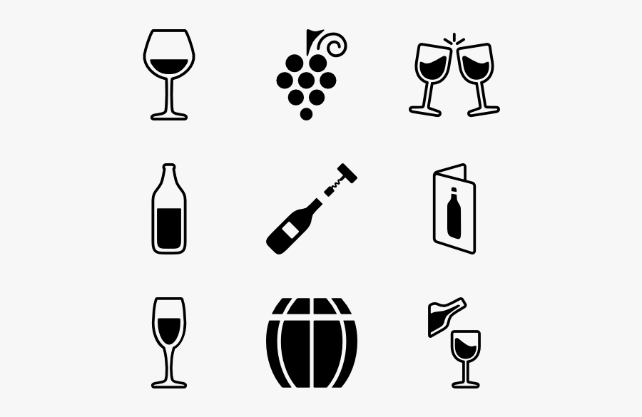 Alcohol Icons Free Vector - Wine Icon Png, Transparent Clipart