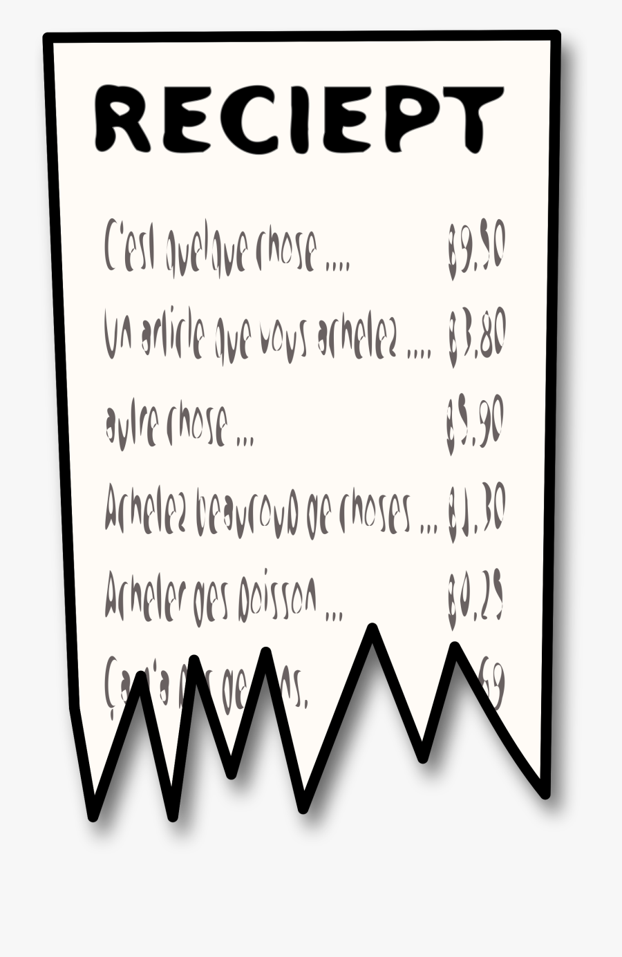 Simple Big Image Png - Receipt Clipart, Transparent Clipart