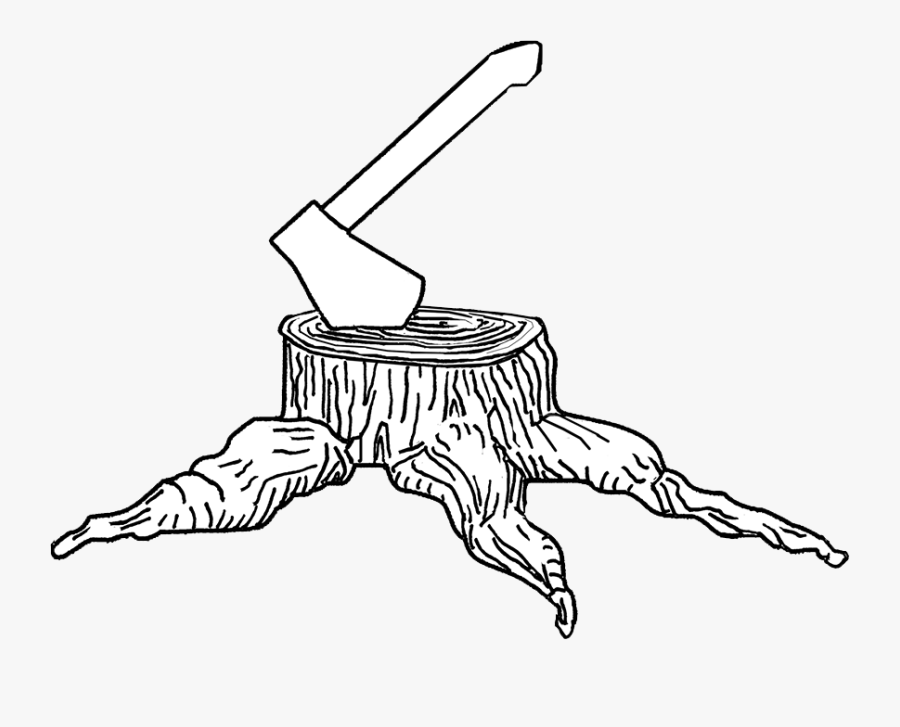 Stump Clipart Sketch Tree - Line Art, Transparent Clipart