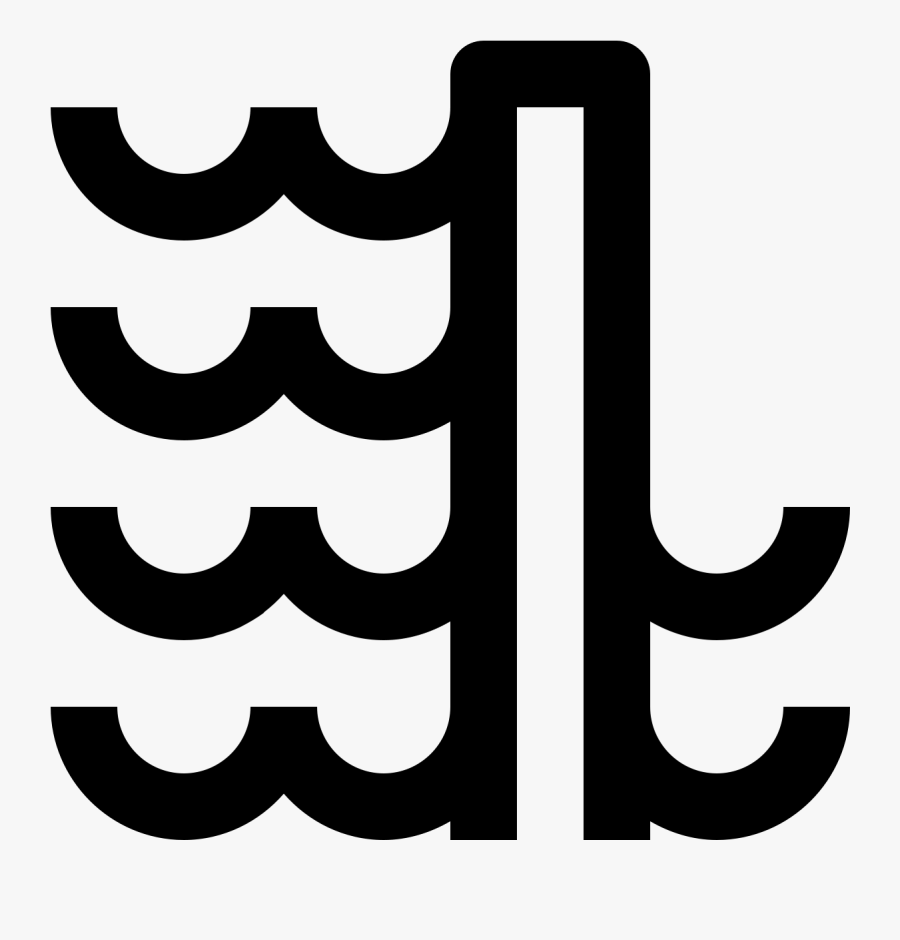 This Is An Image Of Two Sets Of Wavy Lines With A Dam, Transparent Clipart