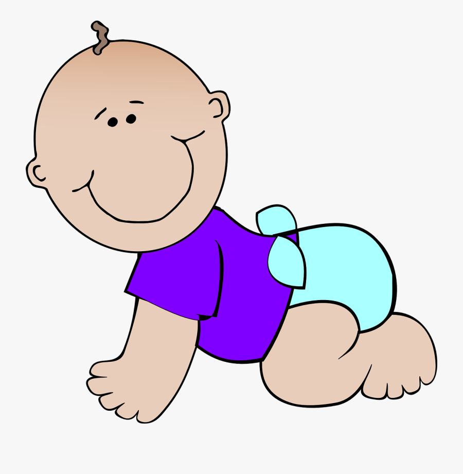 Cartoon Baby In Diapers, Transparent Clipart