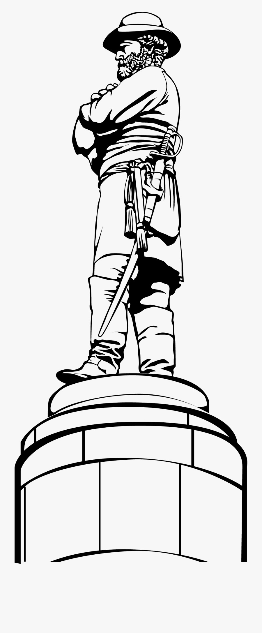 Transparent Segregation Clipart - Cartoon Robert E Lee Statue, Transparent Clipart