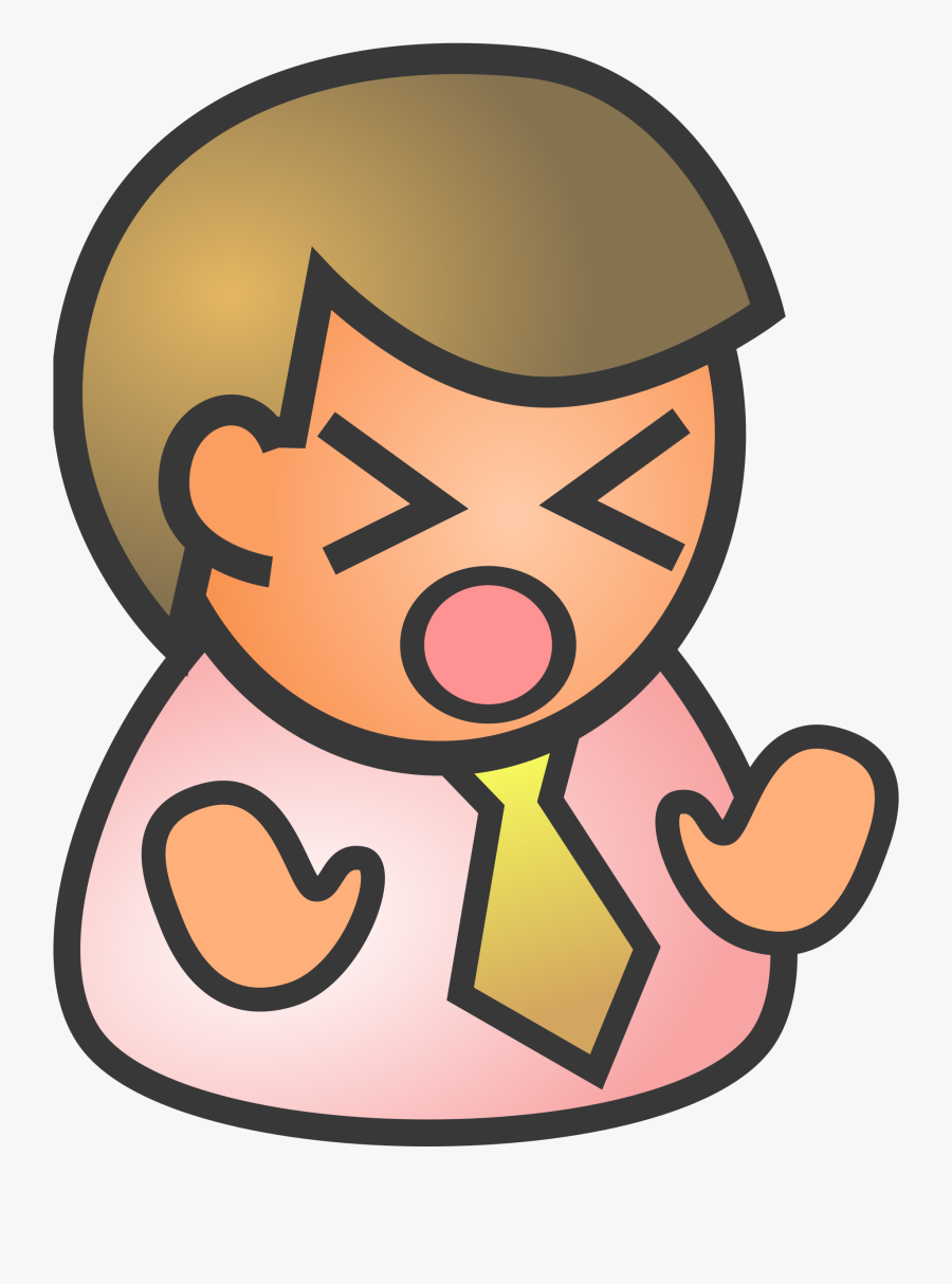 Male Sad Banner Black And White - Clip Art People, Transparent Clipart