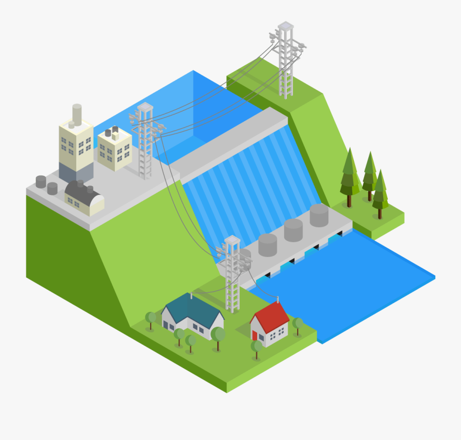 Transparent Hydroelectric Dam Clipart - Energia Hidrelétrica Png, Transparent Clipart