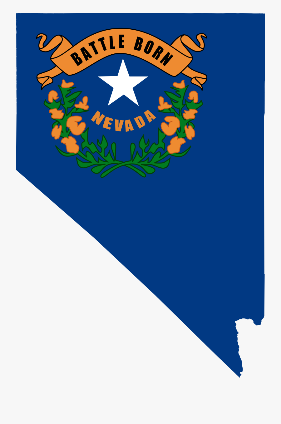 Clip Art Clipart - Flag Map Of Nevada, Transparent Clipart