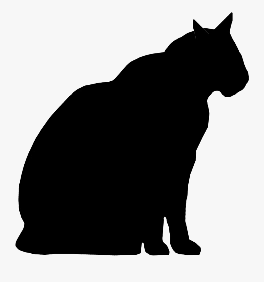 Male Cat Silhouette - Fat Cat Silhouette, Transparent Clipart