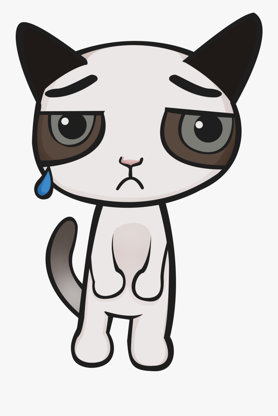 Vector Free Grumpy Cat Food Clip Art Transprent Png - Sad Cat Clipart Png, Transparent Clipart