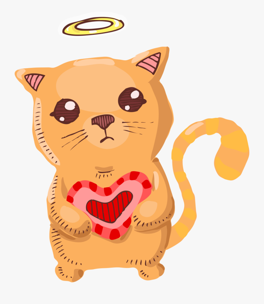 Kitten Clipart Orange Kitten - Cat, Transparent Clipart