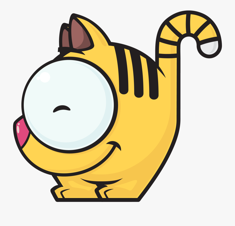 Cute Tiny Cat Mascot - Funny Animal Cartoon Drawings, Transparent Clipart