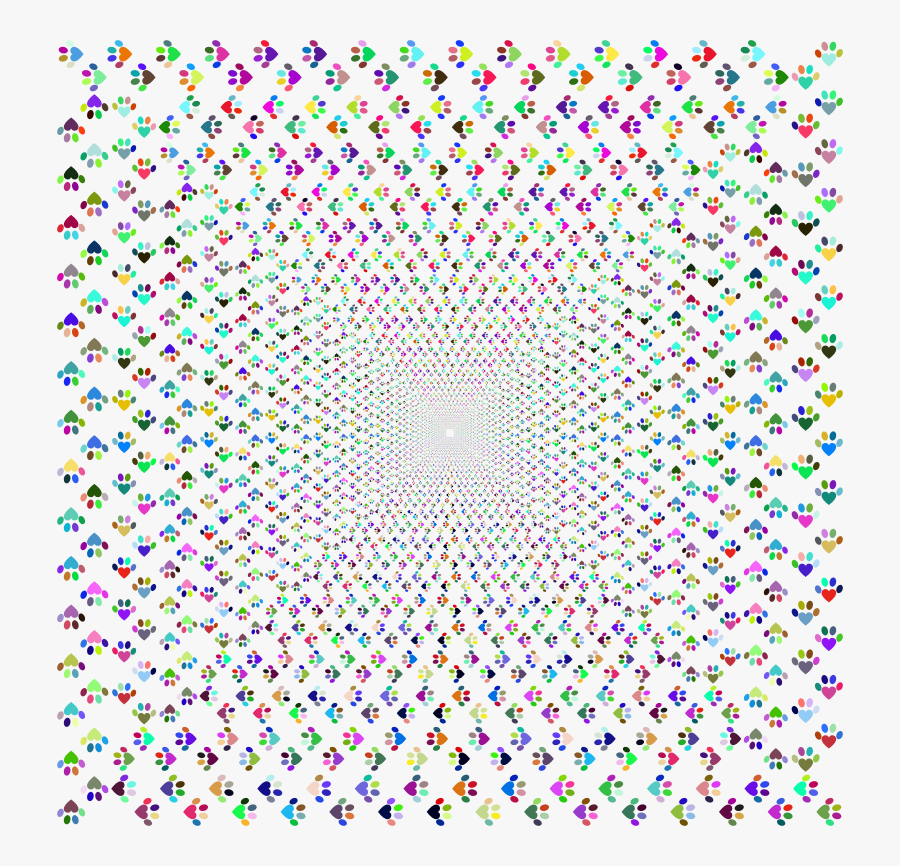 Heart Paw Prints Tunnel No Bg - Transparente Bilder Schwarz Weiss, Transparent Clipart