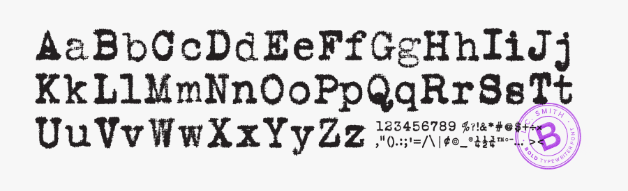 Clip Art Old School Typewriter Font - Tunnel Font, Transparent Clipart