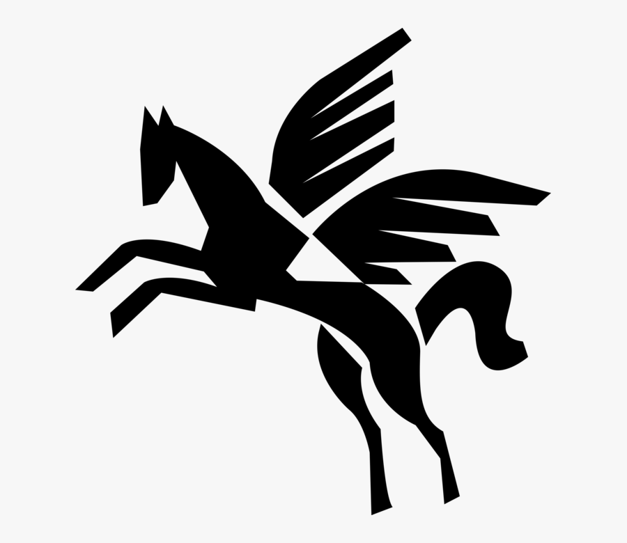 Clip Art Mythological Flying Horse Image, Transparent Clipart