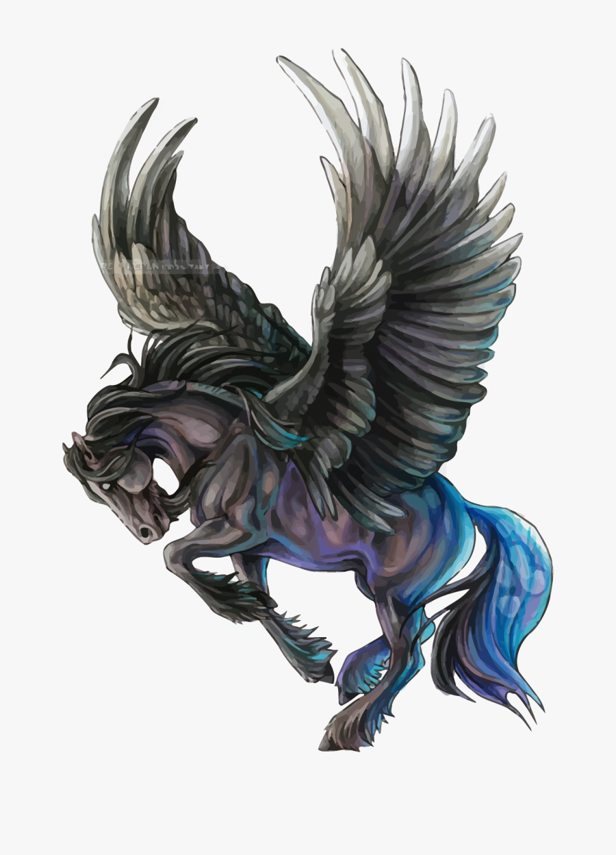 Body Tattoo Vector Art Flash Pegasus Ink Clipart - Winged Horse Tattoo, Transparent Clipart