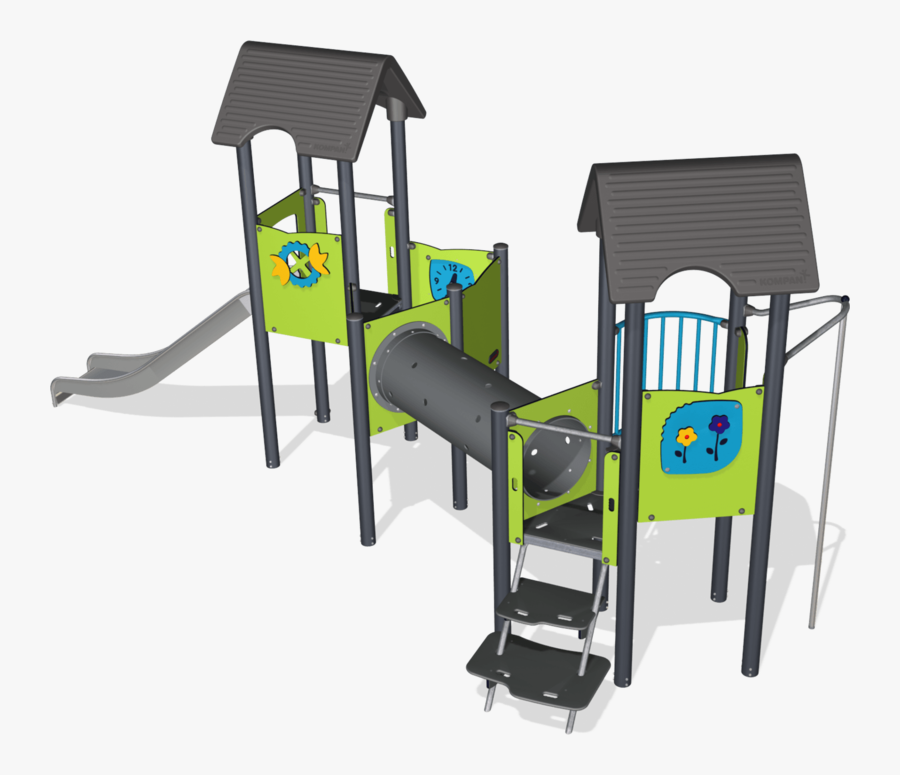 Two Towers With Tunnel Bridge, Steel Posts, St - Clip Art, Transparent Clipart