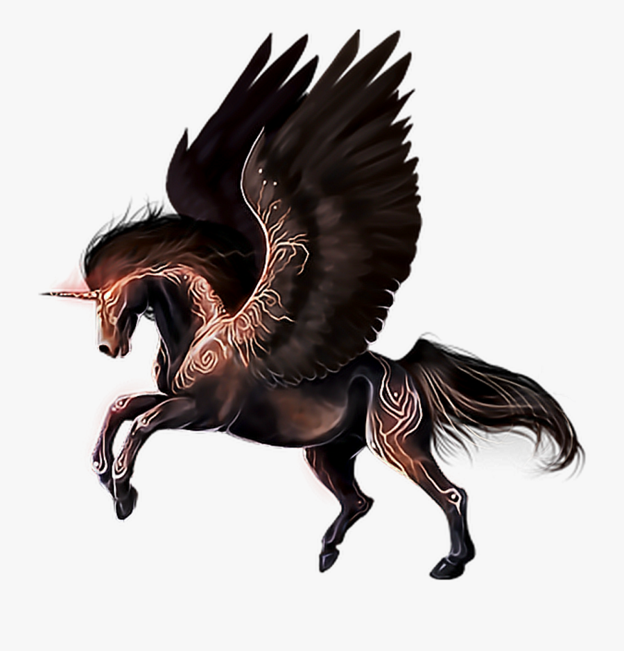Fantasy Clipart Imagination - Winged Unicorn Gallop Png, Transparent Clipart