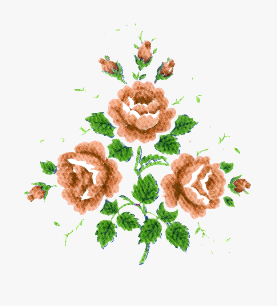 Vintage Flowers Teal Clipart , Png Download - Vintage Blue Flowers Free Clipart, Transparent Clipart