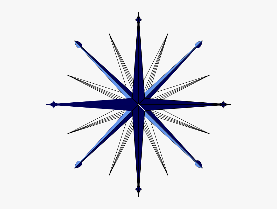 Blue Star Svg Clip Arts - Compass, Transparent Clipart