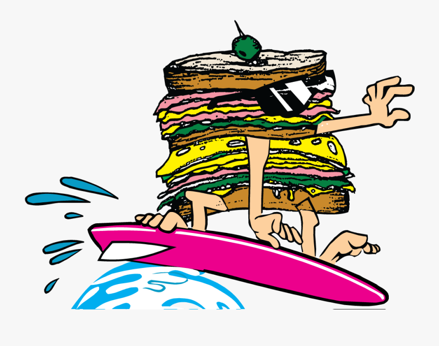 Hot Turkey Sandwich Clipart - Surfing Sandwich, Transparent Clipart