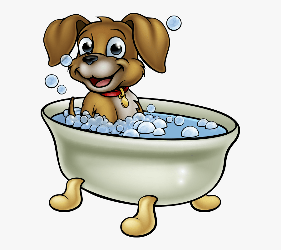 Cartoon Dog Bath - Cartoon Dog In The Bath, Transparent Clipart