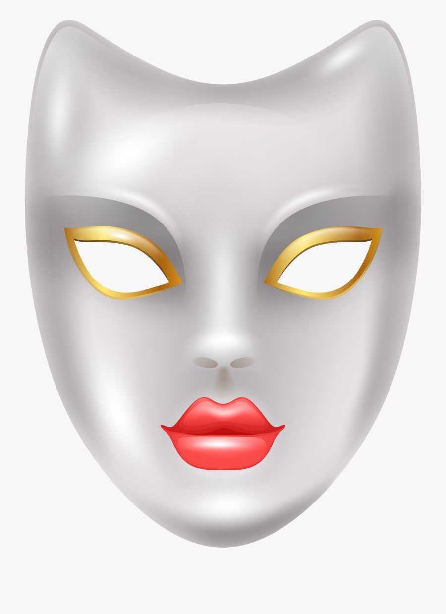 Carnival Face Mask White Png Clip Art Image, Transparent Clipart