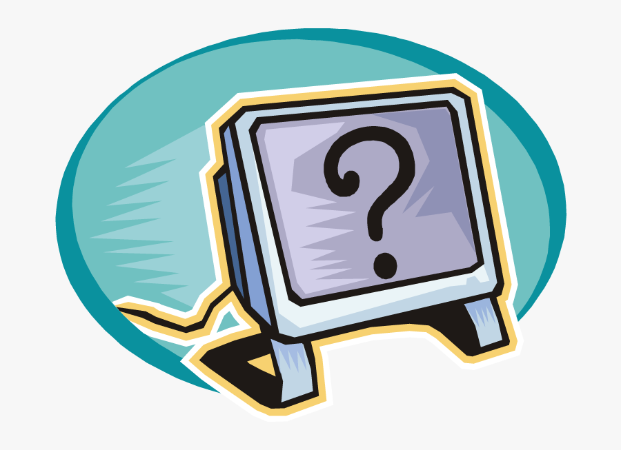 Computer With A Question Mark, Transparent Clipart