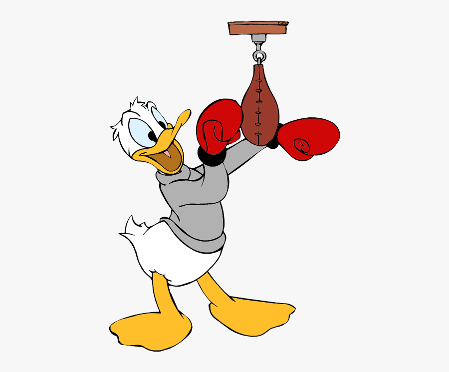 Donald Duck With Boxing Gloves, Transparent Clipart