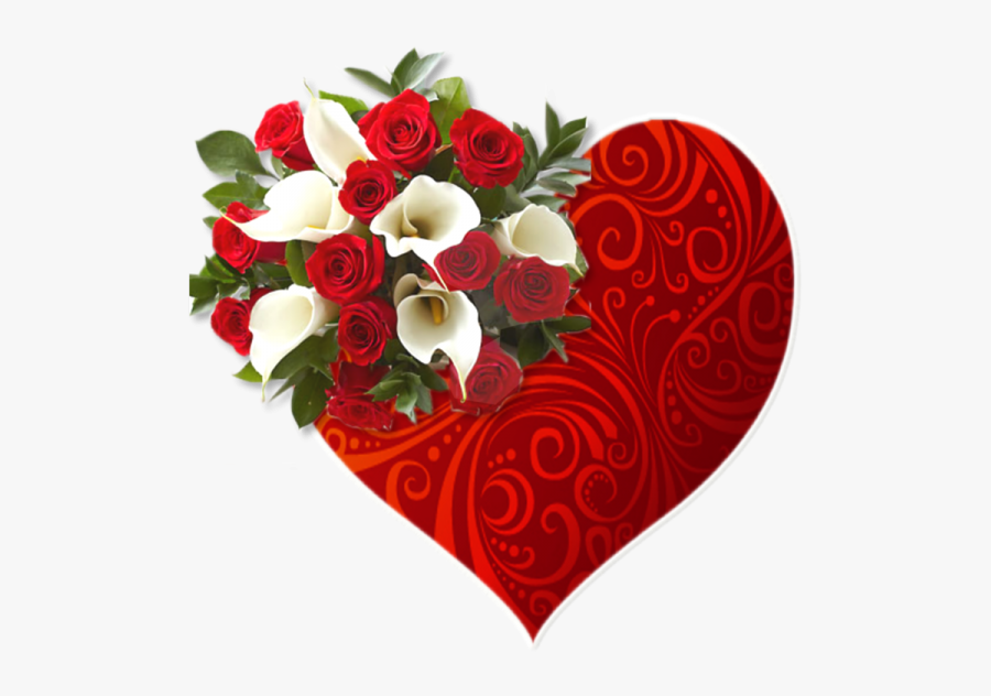 Tubes De Flowers For Png - Red Roses And White Calla, Transparent Clipart