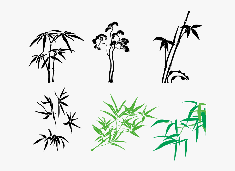 Twig Vector Hand Drawn - Bamboo Vector, Transparent Clipart