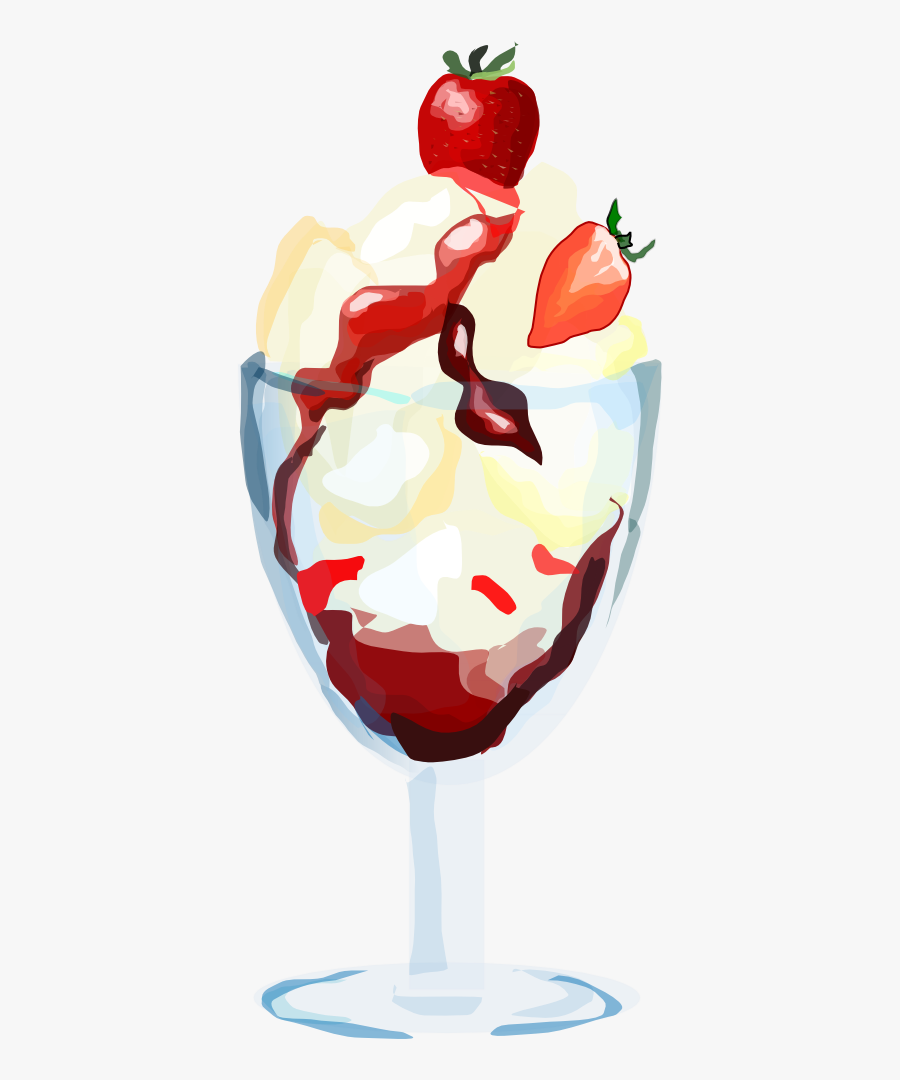 Ice Cream Sundae Clipart Png Transparent Png , Png - Strawberry Sundae Clipart, Transparent Clipart
