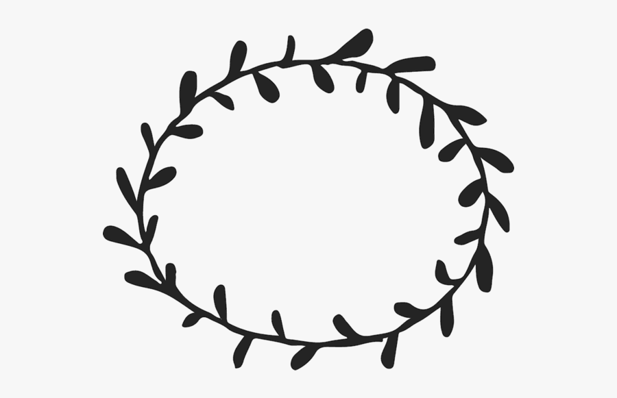Leaf Branch Clip Art - Simple Circle Border Design, Transparent Clipart