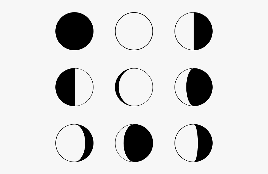 Clip Art Icons Free - Moon Phases Vector Png, Transparent Clipart