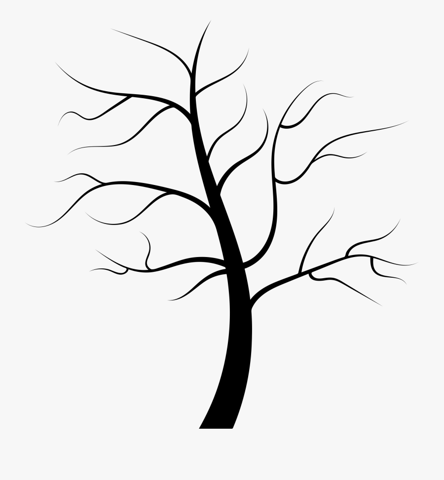 Silhouette Plant At Getdrawings - Tree No Leaves Clipart Black And White, Transparent Clipart
