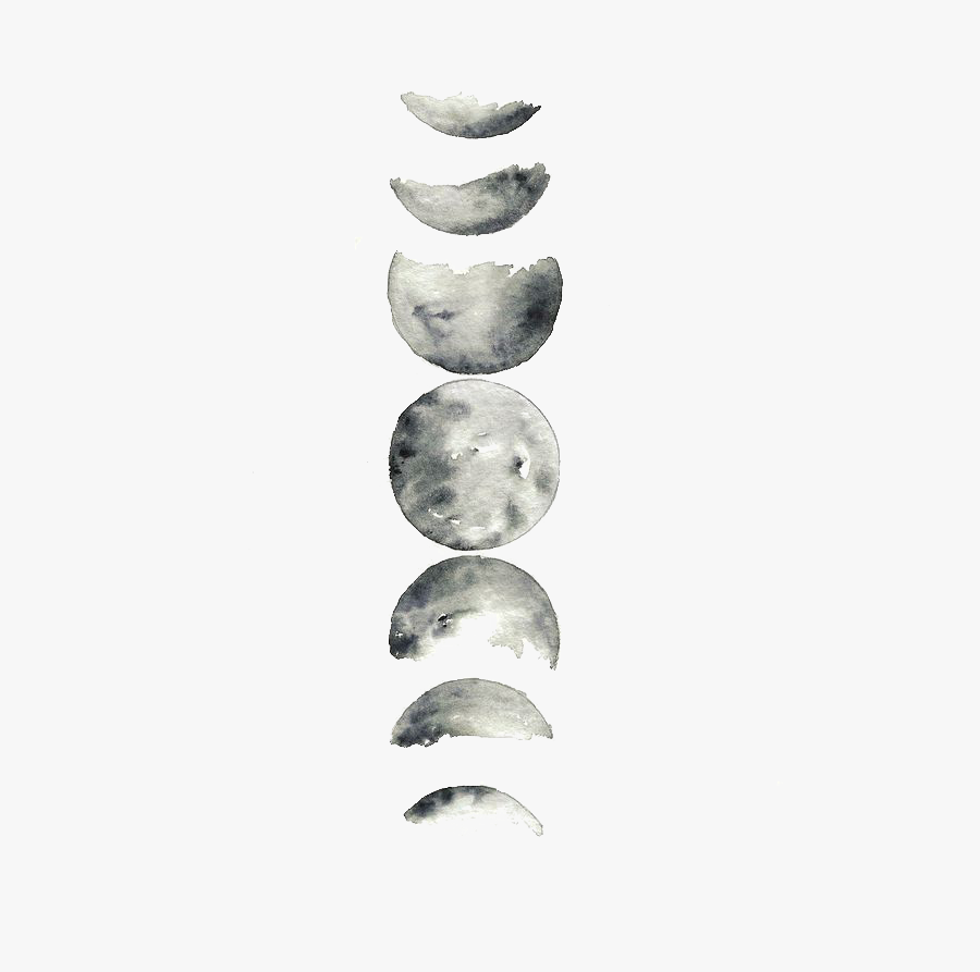 Moon Watercolor Lunar Phase Supermoon Painting Clipart - Phases Of The Moon Watercolor, Transparent Clipart