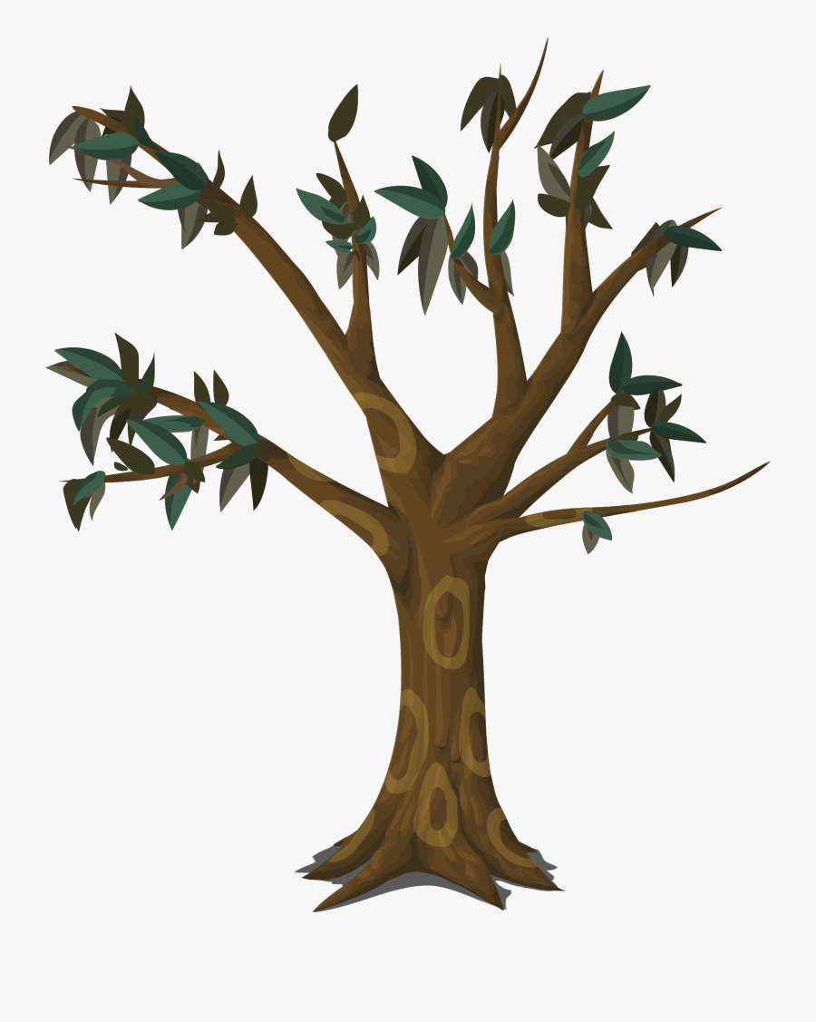 Clipart Tree Wood - Cartoon Tree With Branches, Transparent Clipart