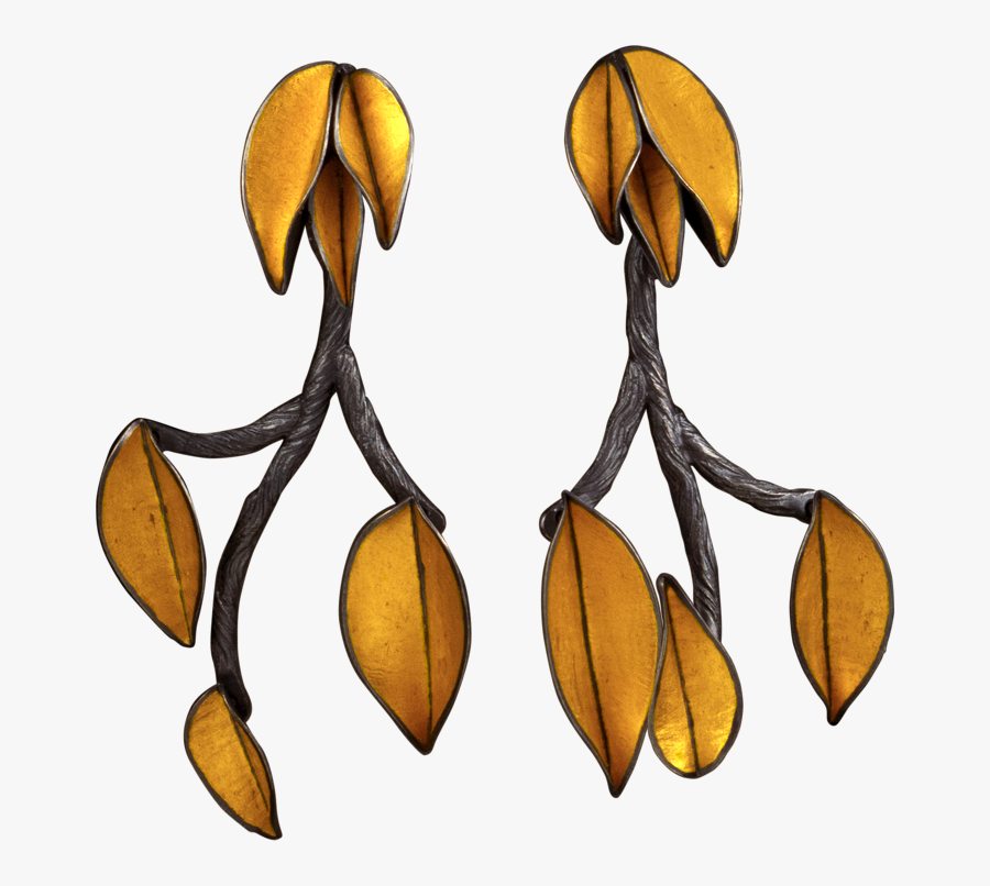 Portfolio Earrings Twig And Leaf Long, Judith Kinghorn,, Transparent Clipart