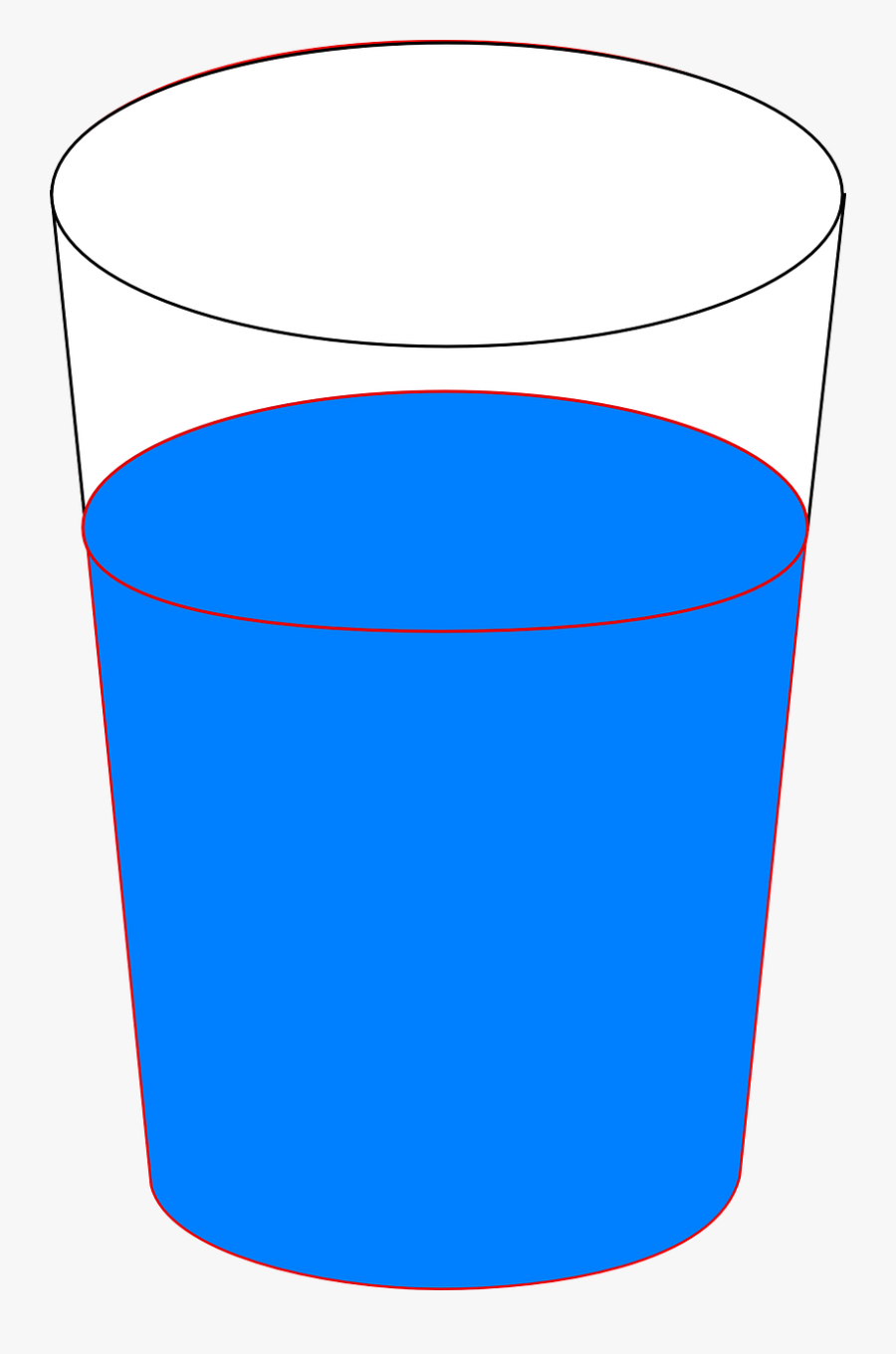 Glass Water Full Clear Blue - Drinking Glass Clip Art, Transparent Clipart