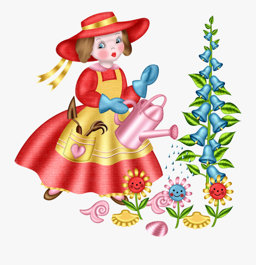 Watering Cans And People - Doll, Transparent Clipart