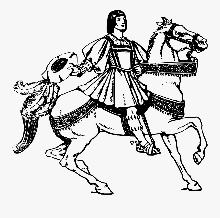 Free Clip Art "horseman - Horseman Clipart Black And White, Transparent Clipart