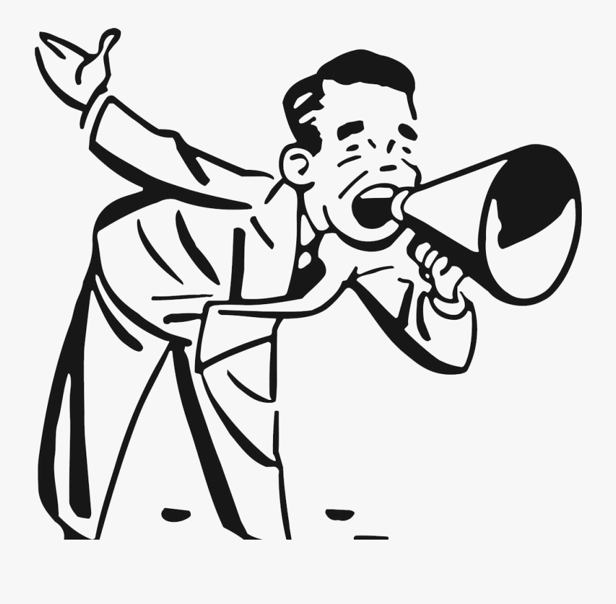Banner Free Announcements Clipart Megaphone - Announcement Clipart Black And White, Transparent Clipart
