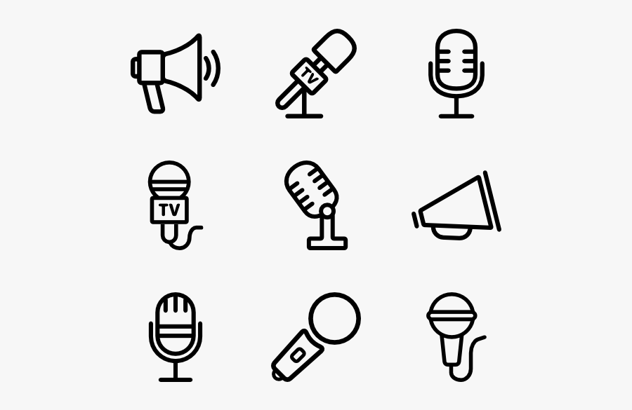Picture Transparent Stock Icons Free And Mics - Hand Drawn Social Media Icons Png, Transparent Clipart