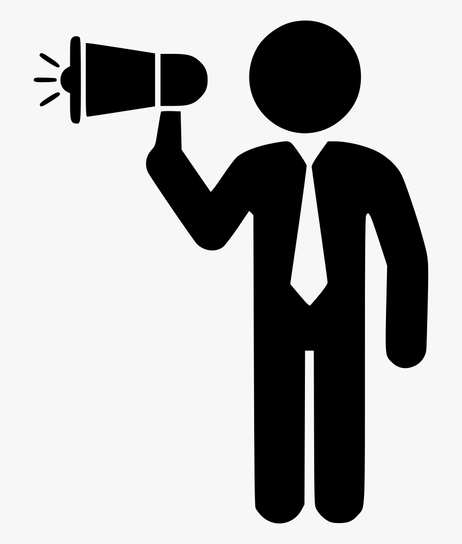 Communication Executive Speach Svg - Man With Megaphone Icon, Transparent Clipart
