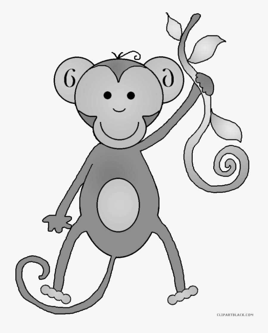 Monkey Clipart Black And White - Transparent Background Monkey Clip, Transparent Clipart