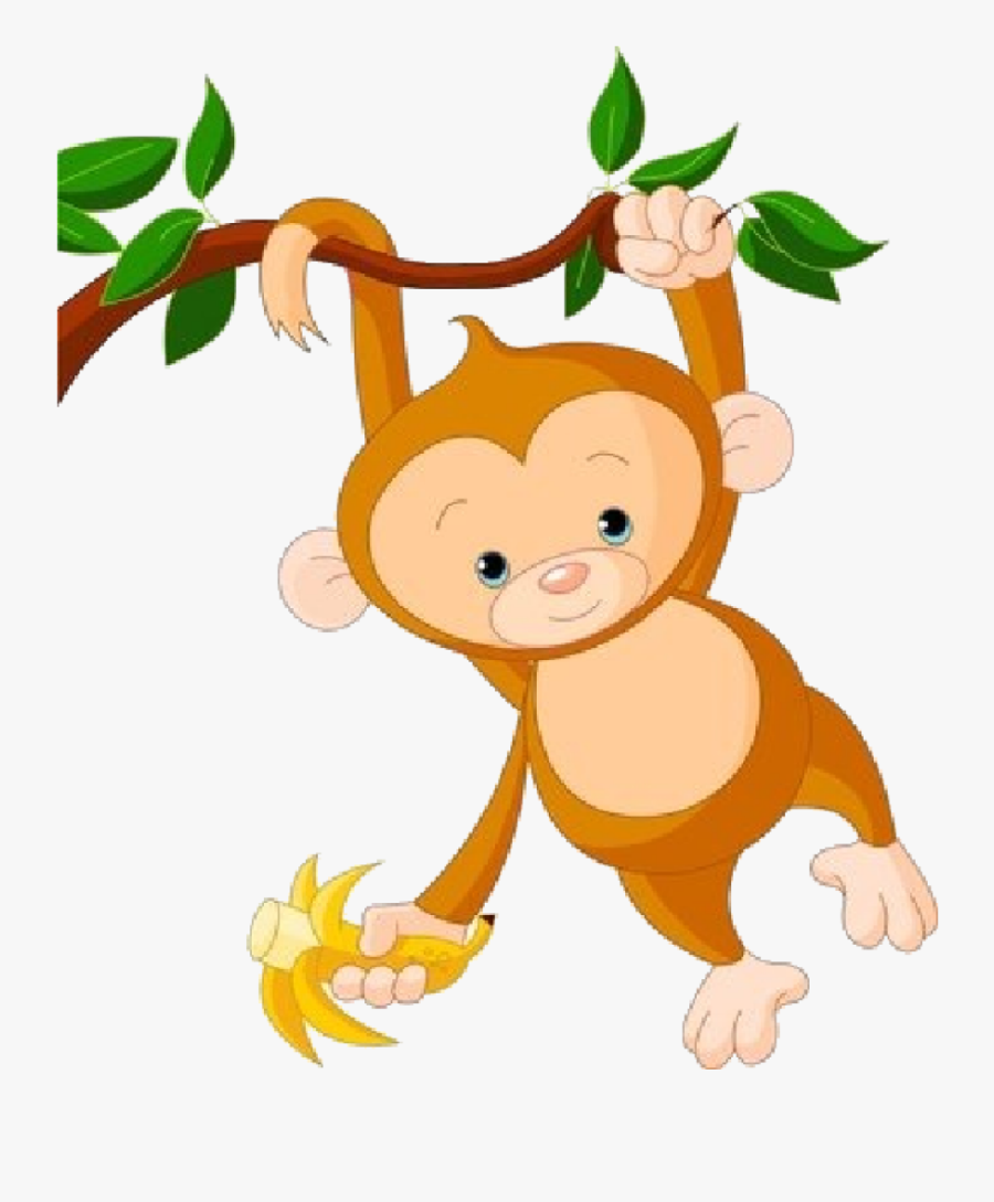 Baby Monkey Clip Art Cute Funny Cartoon Ba Monkey Clip - Monkey Clipart, Transparent Clipart